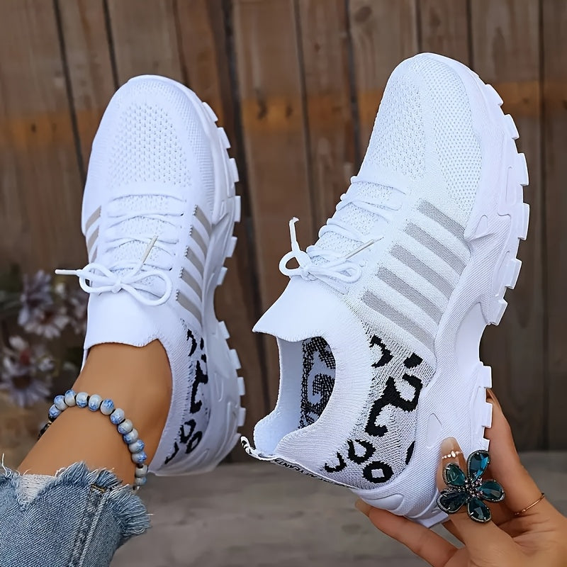 Women'S Air Cushion Sports Shoes, Solid-color Laced Low-top Running Shoes, Lightweight And Comfortable Knitted Walking Shoes.
